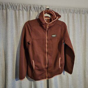 L.L.Bean Women's Airlight Knit Zip Up w/ Hood Maroon Size Small